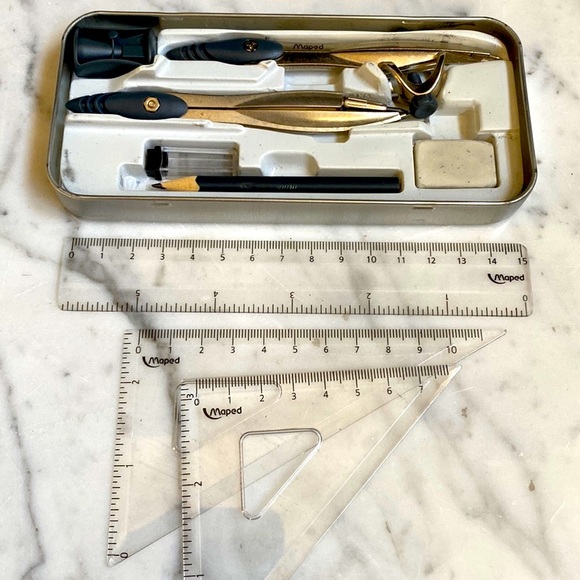 TI 30X IIS Calculator,Compass,Protractor,Ruler Set in Cases - Picture 5 of 13